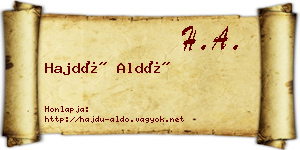 Hajdú Aldó névjegykártya